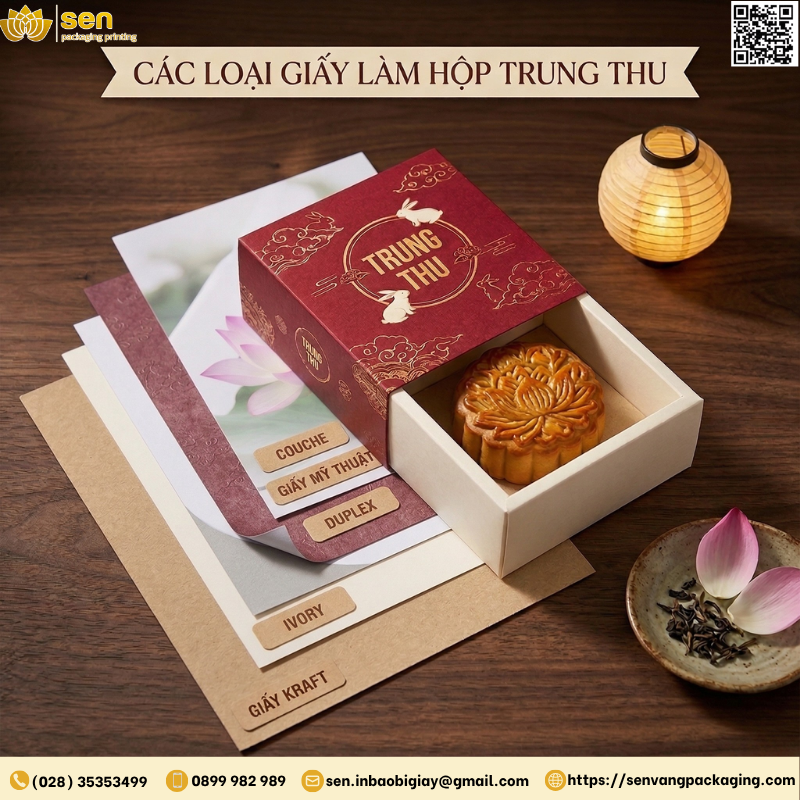 Các loại giấy làm hộp bánh Trung Thu phổ biến hiện nay